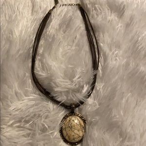 8 inch length stone necklace.
